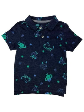 Infant /& Toddler Boys Blue Shark Print Button Front Collared Dress Shirt